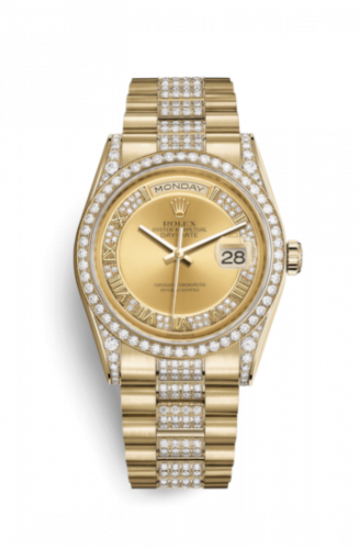 Remontoir à montres pour montre Rolex Day-Date 36 Day-Date 36 Yellow Or Diamonds / President Diamonds / Champagne Roman