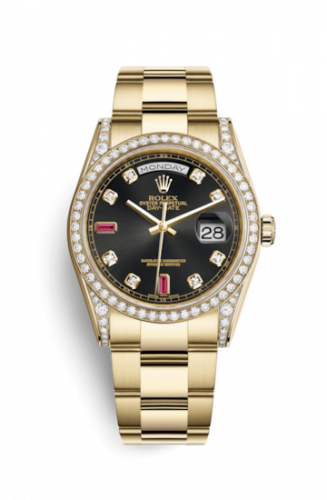 Remontoir à montres pour montre Rolex Day-Date 36 Day-Date 36 Yellow Or Diamonds / Oyster / Noire Diamonds Rubies