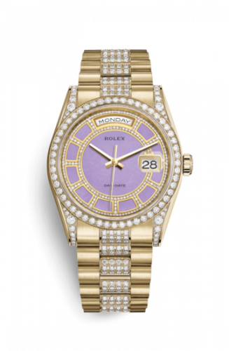 Remontoir à montres pour montre Rolex Day-Date 36 Day-Date 36 Yellow Or Diamonds / President Diamonds / Lavender Jade Carousel