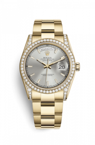 Remontoir à montres pour montre Rolex Day-Date 36 Day-Date 36 Yellow Or Diamonds / Oyster / Argent Diamond