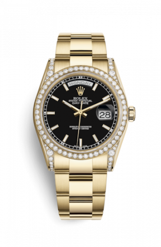 Remontoir à montres pour montre Rolex Day-Date 36 Day-Date 36 Yellow Or Diamonds / Oyster / Noire Diamonds Rubies