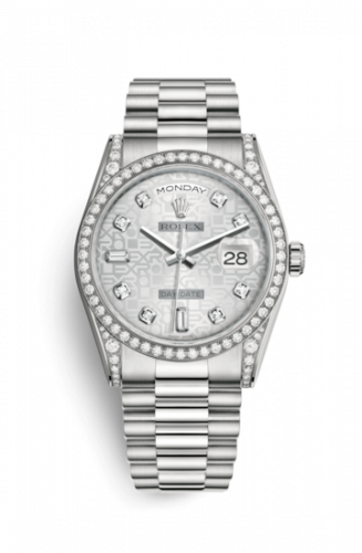 Remontoir à montres pour montre Rolex Day-Date 36 Day-Date 36 Or Blanc Diamonds / President / Argent Computer