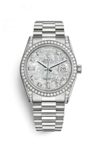 Remontoir à montres pour montre Rolex Day-Date 36 Day-Date 36 Or Blanc Diamonds / President / MOP