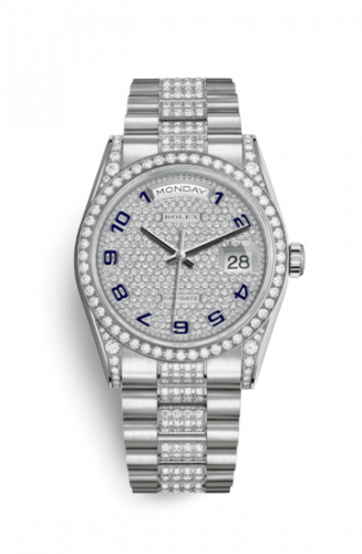 Remontoir à montres pour montre Rolex Day-Date 36 Day-Date 36 Or Blanc Diamonds / President Diamond / Paved
