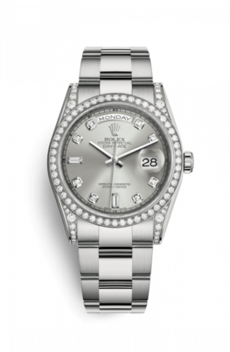 Remontoir à montres pour montre Rolex Day-Date 36 Day-Date 36 Or Blanc Diamonds / Oyster / Argent Diamond