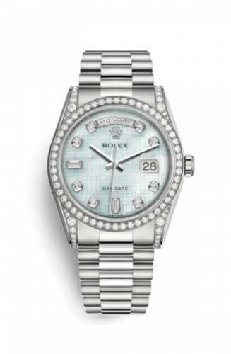 Remontoir à montres pour montre Rolex Day-Date 36 Day-Date 36 Or Blanc Diamond / President / Oxford MOP