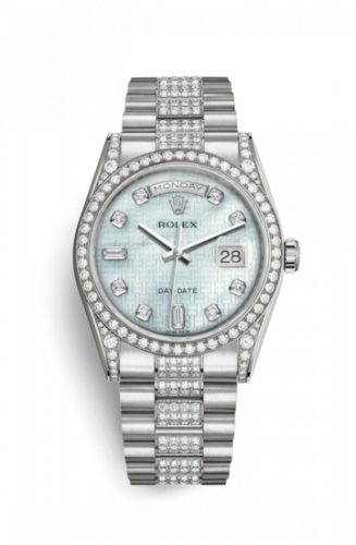Remontoir à montres pour montre Rolex Day-Date 36 Day-Date 36 Or Blanc Diamond / President Diamonds / Oxford MOP