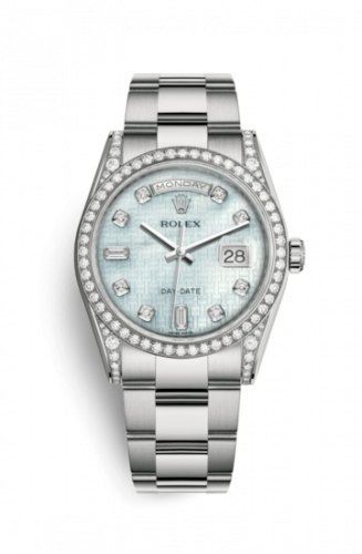 Remontoir à montres pour montre Rolex Day-Date 36 Day-Date 36 Or Blanc Diamond / Oyster / Oxford MOP