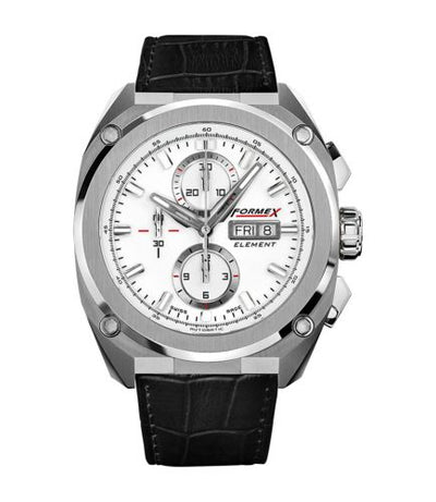 Remontoir à montres pour montre Formex Element Element Automatic Chronograph Full Steel / Blanc / Croco