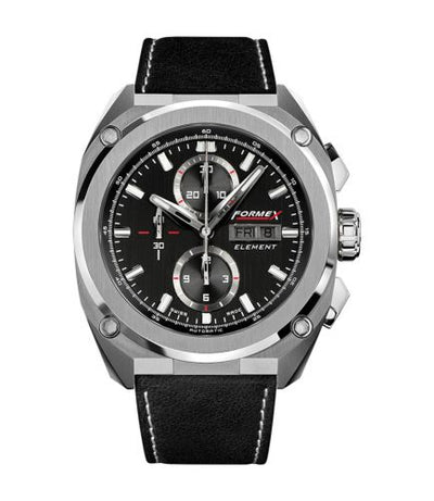 Remontoir à montres pour montre Formex Element Element Automatic Chronograph Full Steel / Noire / Calf