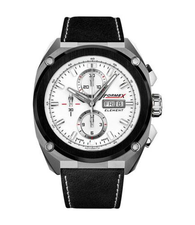 Remontoir à montres pour montre Formex Element Element Automatic Chronograph Ceramic Bezel / Blanc / Calf