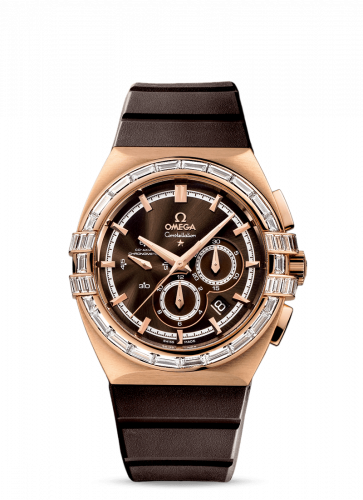 Watch Winder for watch Omega Constellation Constellation Co-Axial 41 Chronograph Double Eagle Red Gold / Baguette / Brown / Rubber