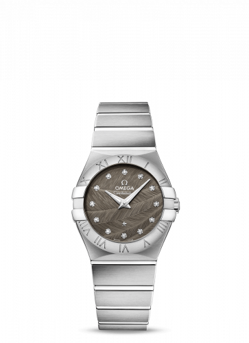 Watch Winder for watch Omega Constellation Constellation Quartz 27 Brushed Stainless Steel / Grey Feather