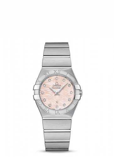 Watch Winder for watch Omega Constellation Constellation Quartz 27 Brushed Stainless Steel / Pink / MOP