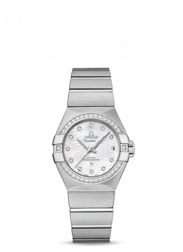 Watch Winder for watch Omega Constellation Constellation Co-Axial 27 Brushed Stainless Steel / Diamond / White MOP