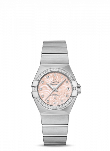 Watch Winder for watch Omega Constellation Constellation Co-Axial 27 Brushed Stainless Steel / Diamond / Pink MOP