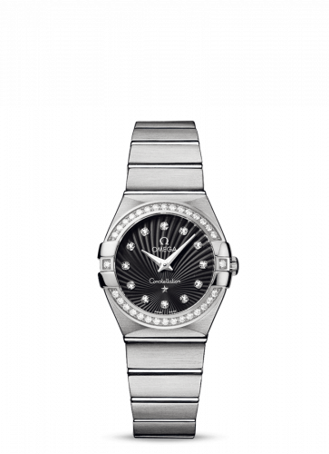 Watch Winder for watch Omega Constellation Constellation Quartz 27 Brushed Stainless Steel / Diamond / Black Supernova