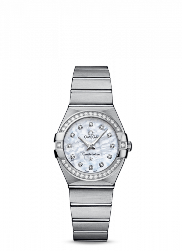 Watch Winder for watch Omega Constellation Constellation Quartz 27 Brushed Stainless Steel / Diamond / MOP