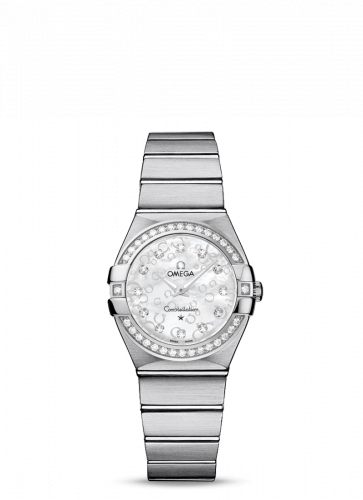 Watch Winder for watch Omega Constellation Constellation Quartz 27 Brushed Stainless Steel / Diamond / MOP Omega