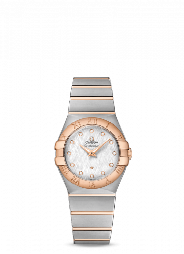 Watch Winder for watch Omega Constellation Constellation Quartz 27 Brushed Stainless Steel / Red Gold / Silver Silk