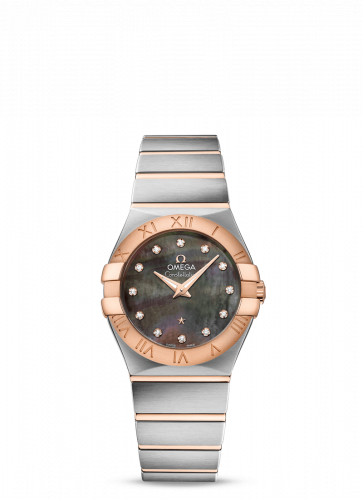 Watch Winder for watch Omega Constellation Constellation Quartz 27 Brushed Stainless Steel / Red Gold / Tahiti MOP