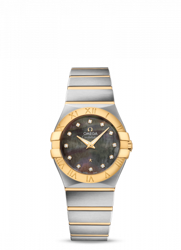 Watch Winder for watch Omega Constellation Constellation Quartz 27 Brushed Stainless Steel / Yellow Gold / Tahiti MOP