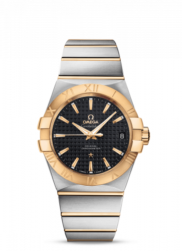 Watch Winder for watch Omega Constellation Constellation Co-Axial 38 Stainless Steel / Yellow Gold / Lozenge Black