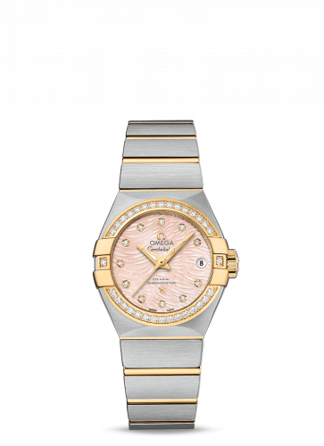 Watch Winder for watch Omega Constellation Constellation Co-Axial 27 Brushed Stainless Steel / Yellow Gold / Diamond / Pink MOP