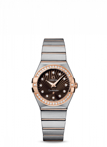 Watch Winder for watch Omega Constellation Constellation Quartz 27 Brushed Stainless Steel / Red Gold / Diamond / Brown Supernova