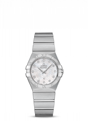 Watch Winder for watch Omega Constellation Constellation Quartz 27 Brushed Stainless Steel / White MOP