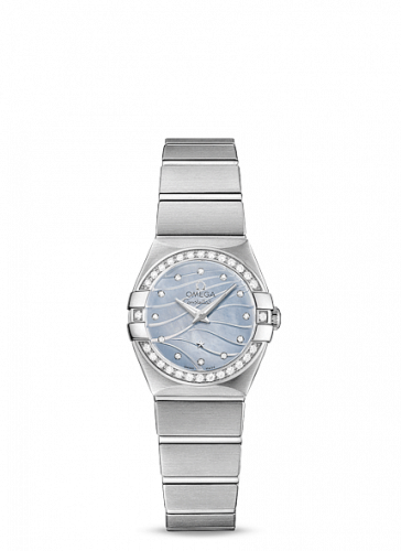 Watch Winder for watch Omega Constellation Constellation Quartz 24 Brushed Stainless Steel / Diamond / Blue MOP