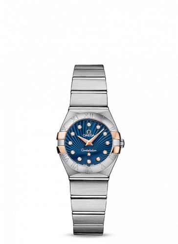 Watch Winder for watch Omega Constellation Constellation Quartz 24 Brushed Stainless Steel / Gold Claws / Blue Supernova