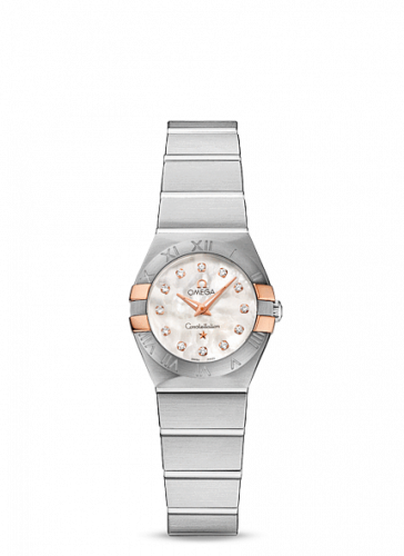 Watch Winder for watch Omega Constellation Constellation Quartz 24 Brushed Stainless Steel / Red Gold Claws / Diamond MOP