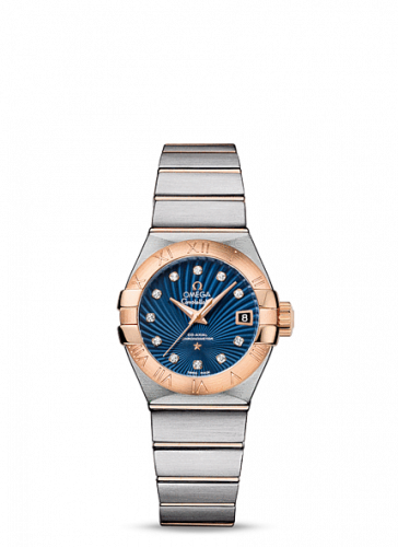 Watch Winder for watch Omega Constellation Constellation Co-Axial 27 Brushed Stainless Steel / Red Gold / Blue Supernova