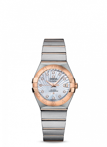 Watch Winder for watch Omega Constellation Constellation Co-Axial 27 Brushed Stainless Steel / Red Gold / MOP Supernova