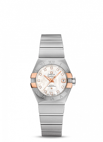 Watch Winder for watch Omega Constellation Constellation Co-Axial 27 Brushed Stainless Steel / Red Gold Claws / MOP