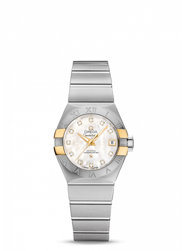 Watch Winder for watch Omega Constellation Constellation Co-Axial 27 Brushed Stainless Steel / Yellow Gold Claws / MOP