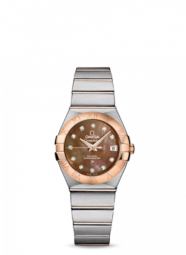 Watch Winder for watch Omega Constellation Constellation Co-Axial 27 Brushed Stainless Steel / Red Gold / Brown MOP