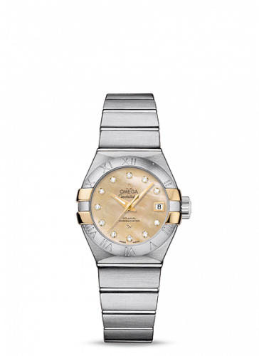 Watch Winder for watch Omega Constellation Constellation Co-Axial 27 Brushed Stainless Steel / Yellow Gold Claws / Champagne MOP