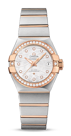 Watch Winder for watch Omega Constellation Constellation Co-Axial 27 Brushed Stainless Steel / Red Gold / Diamond / Wavy MOP