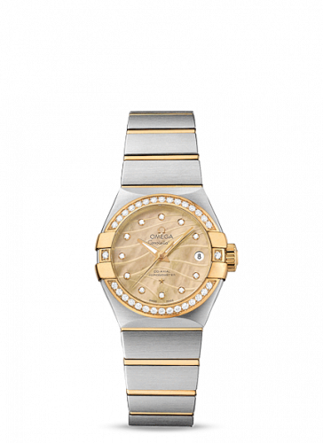 Watch Winder for watch Omega Constellation Constellation Co-Axial 27 Brushed Stainless Steel / Yellow Gold / Diamond Bezel / Champagne MOP