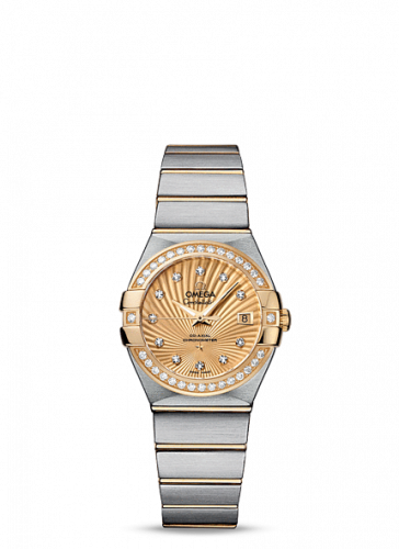 Watch Winder for watch Omega Constellation Constellation Co-Axial 27 Brushed Stainless Steel / Yellow Gold / Diamond Bezel / Champagne Supernova