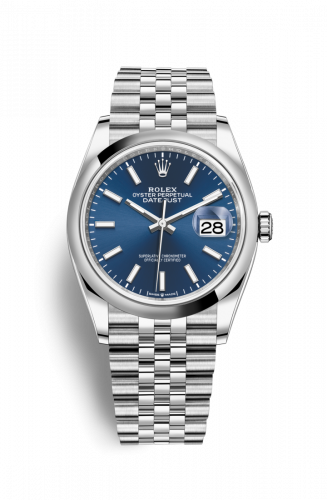 Remontoir à montres pour montre Rolex Datejust 36 Datejust 36 Stainless Steel / Domed / Bleu / Jubilee