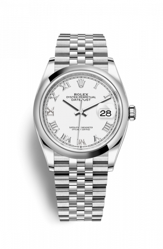 Remontoir à montres pour montre Rolex Datejust 36 Datejust 36 Stainless Steel / Domed / Blanc Roman / Jubilee