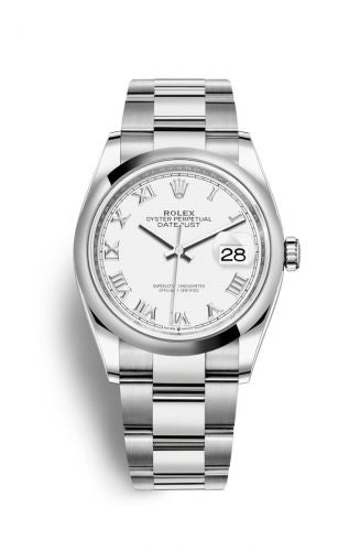 Remontoir à montres pour montre Rolex Datejust 36 Datejust 36 Stainless Steel / Domed / Blanc Roman / Oyster