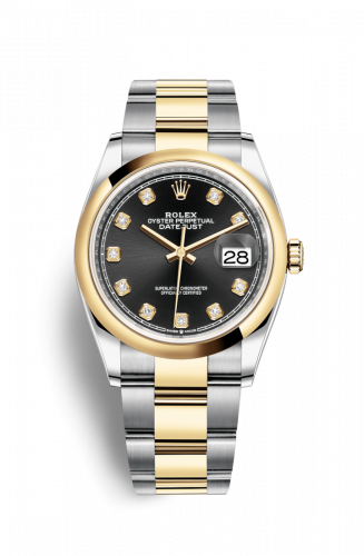 Remontoir à montres pour montre Rolex Datejust 36 Datejust 36 Stainless Steel / Yellow Or / Smooth / Noire Diamond / Oyster