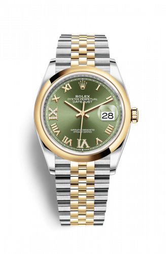 Remontoir à montres pour montre Rolex Datejust 36 Datejust 36 Stainless Steel / Yellow Or / Smooth / Olive Verte Roman / Jubilee