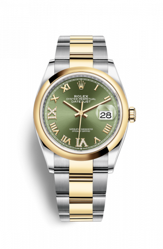 Remontoir à montres pour montre Rolex Datejust 36 Datejust 36 Stainless Steel / Yellow Or / Smooth / Olive Verte Roman / Oyster