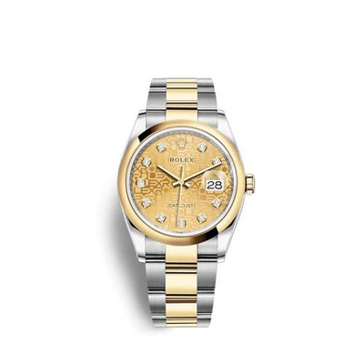 Remontoir à montres pour montre Rolex Datejust 36 Datejust 36 Stainless Steel / Yellow Or / Smooth / Champagne Computer / Oyster