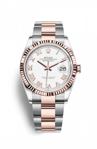 Remontoir à montres pour montre Rolex Datejust 36 Datejust 36 Stainless Steel / Everose / Fluted / Blanc Roman / Oyster